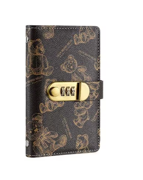 Kids Saving BankBook in Black with bear-print cover